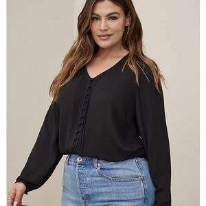 TWO Brand NEW Torrid blouses (with tags) 1 Red and 1 Black; fit for XL-2X